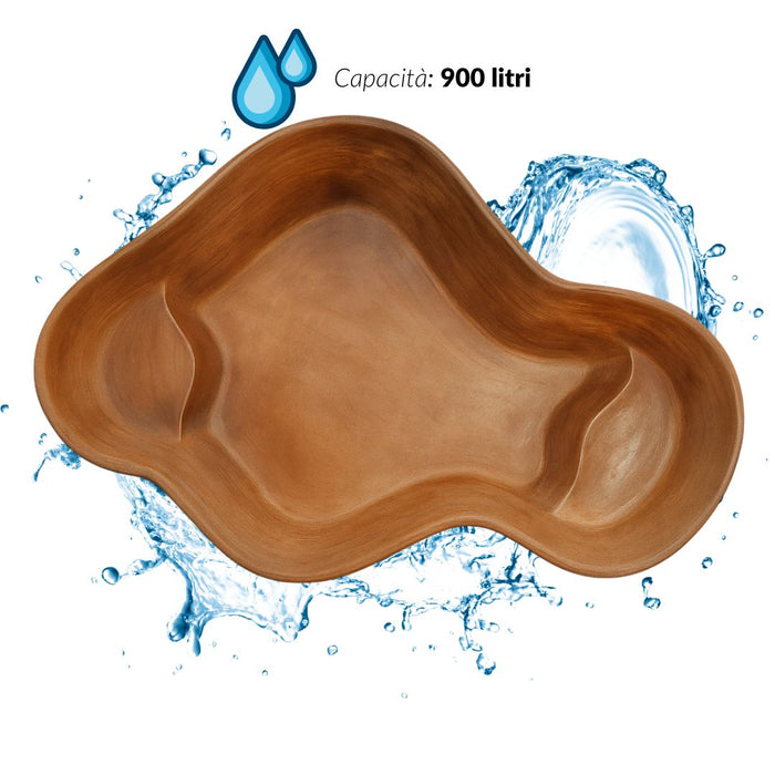 Laghetto in vetroresina modello bahamas perle d'acqua cm 238x168x50 litri 900