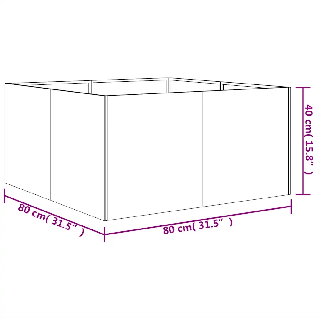 Fioriera 80x80x40 cm in Acciaio Corten 824531