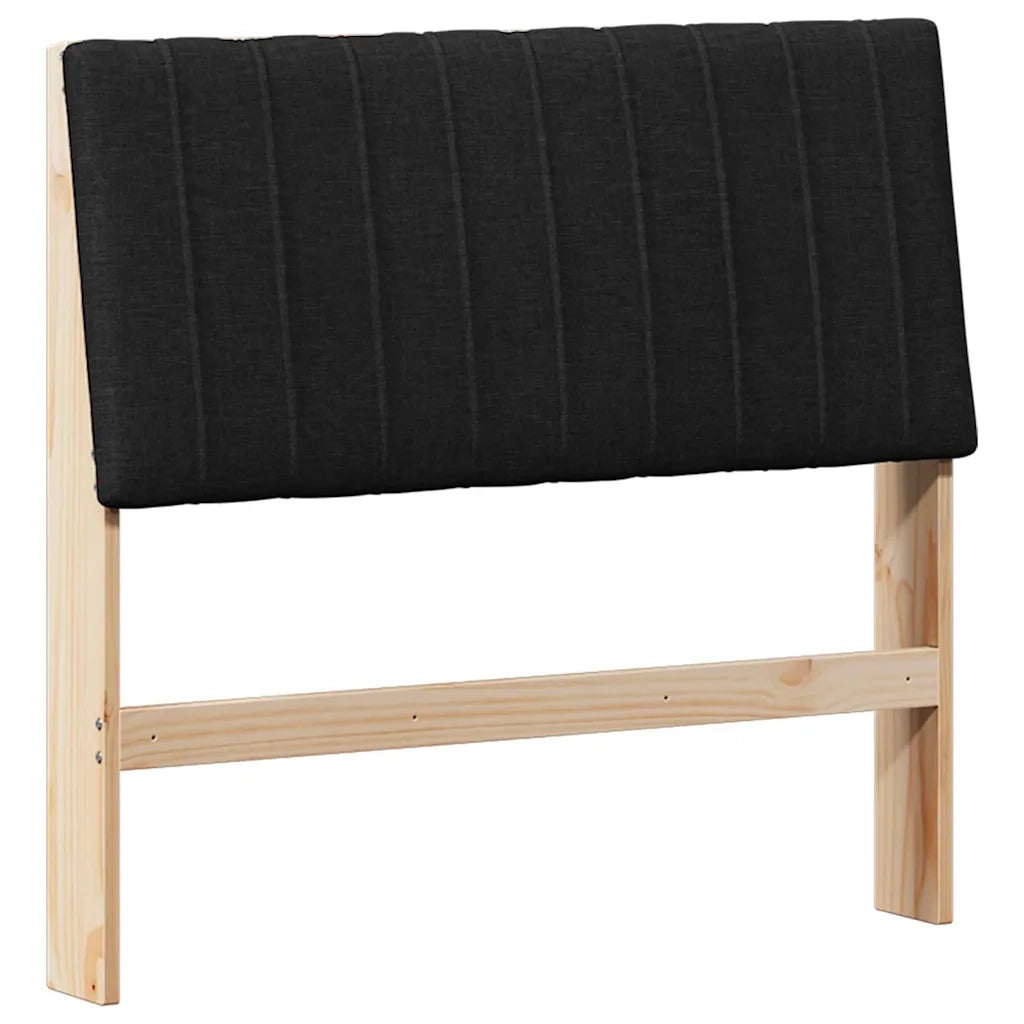 Testiera imbottita Nero 100 cm Pino massello 879411