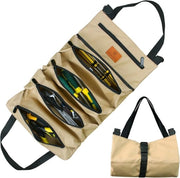 Tas per strumenti multifunzionale con 5 taschi per chiavi - 1 pezzo - Raccoglitore multifunzionale - Ideale per idraulici - Tasca per strumenti per l'auto - Organizzatore multifunzionale e portatile per attrezzature da esterno - 47x28x3 cm
