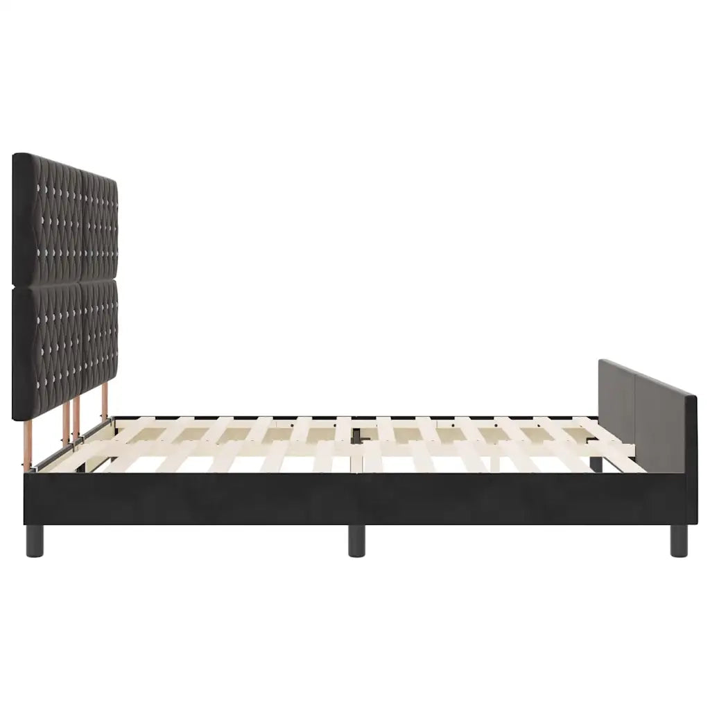 Letto a molle con testiera Nero 180 x 200 cm Velluto 3344893