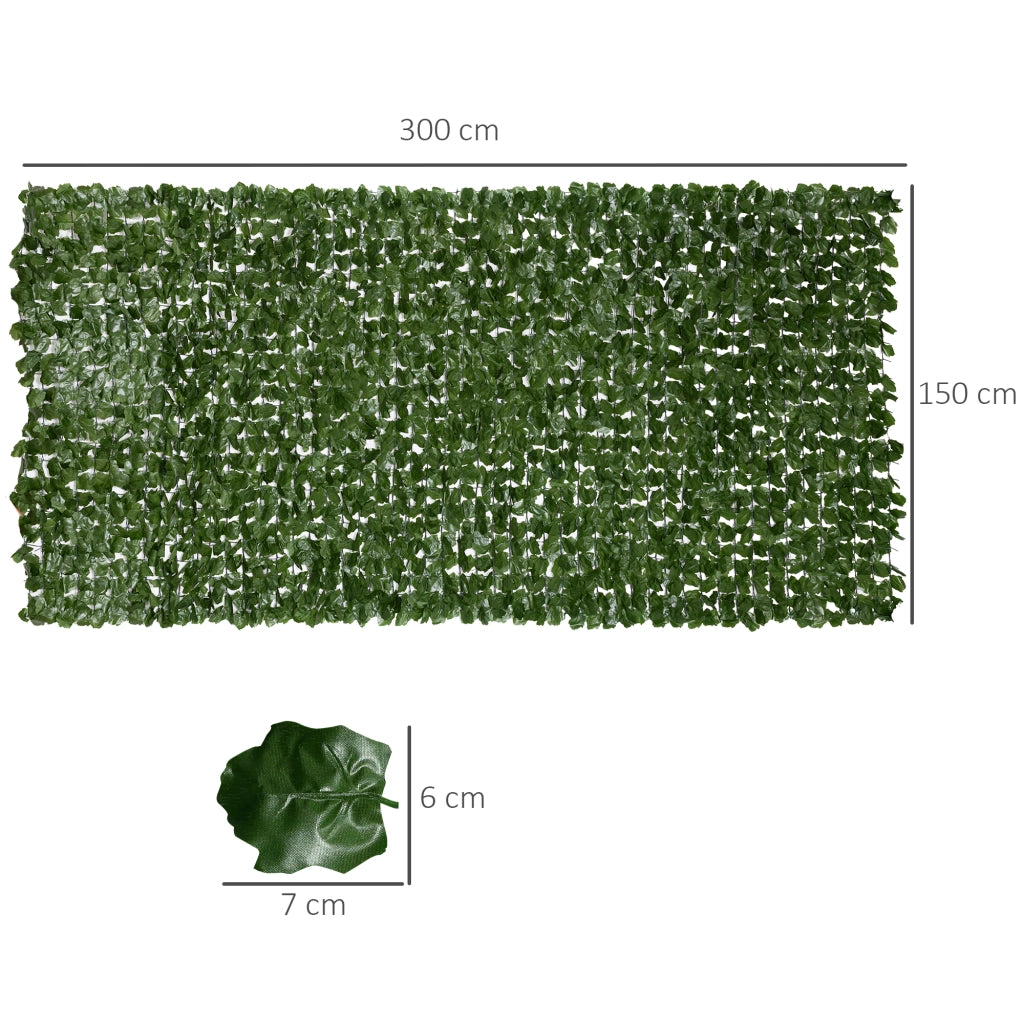 Siepe Artificiale Frangivista ¨C Xylo ¨C Verde Scuro 3x1m Anti-UV Foglie Realistiche