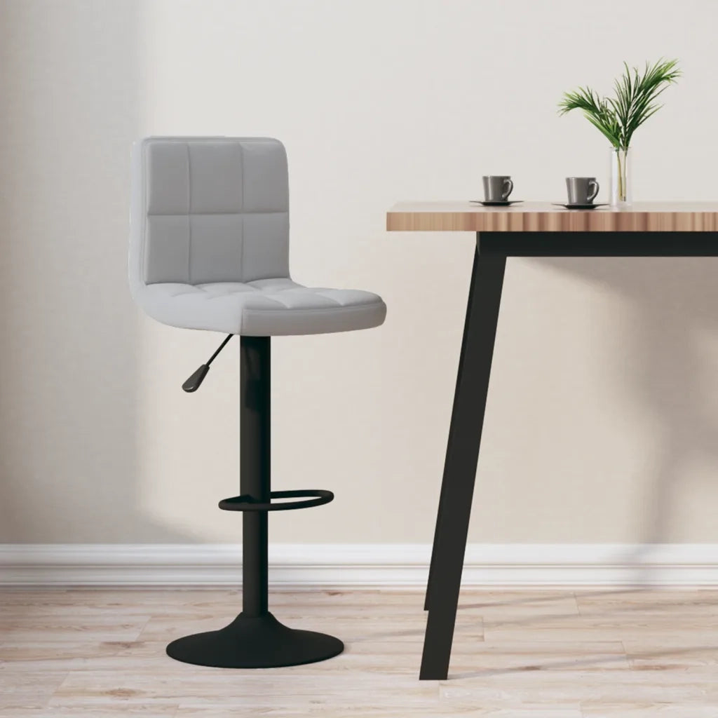 Sgabello da Bar Grigio Chiaro in Velluto cod mxl 70347