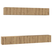 Set mobile TV 5 pz | Armadietto TV | Mobile Porta TV Rovere artigianale Legno multistrato