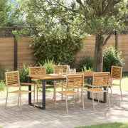 Set da Pranzo per Giardino 7 pcs Beige Legno di Acacia Massello 3365468