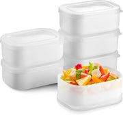 Contenitori alimentari in plastica 6-pack, 280 ml, con coperchi, riutilizzabili, piccoli, con coperchi, contenitori per congelatore spaziosaggianti, ideali per la preparazione delle pasti, l'alimentazione dei bambini e i snack.
