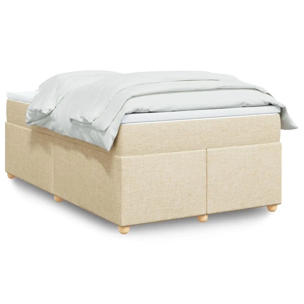 Giroletto a Molle con Materasso Crema 120x200 cm in Tessuto