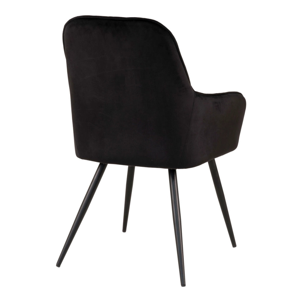 Set di 2 Sedie Harbo, Nero, Velluto, 65x57x87 cm