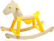 Cavallo a dondolo in legno Yellow Rock`it! 64 cm X47 cm,Djeco,Eta +12 mesi