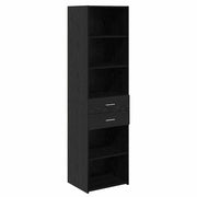 Credenza | Madia | Buffet da pranzo | Armadio da pranzo Rovere Nero 50 x 42,5 x 185 cm Legno multistrato