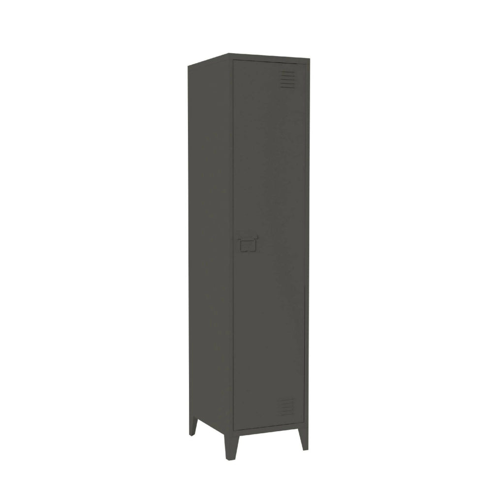 Mobile colonna Soleto, Pensile bagno o cucina, Armadio alto multifunzione, Mobiletto multiuso, 38x38 h180 cm, Ardesia