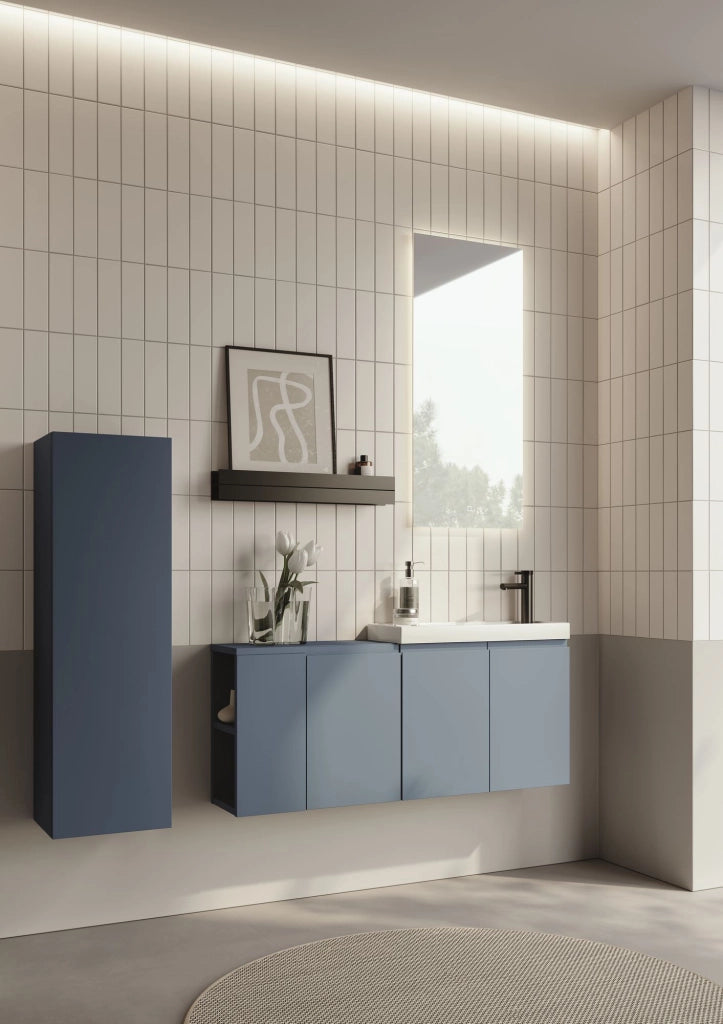 Mobile lavabo "Ferla 110" - 110 x 22 x 45 cm - Blu petrolio