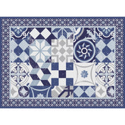 TOVAGLIETTA VINILE 33X45CM DAMASCATA BLU