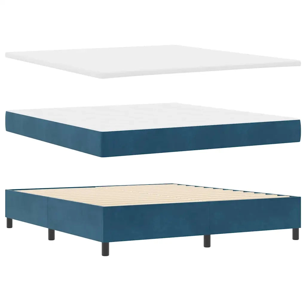 Letto a molle con strisce LED Blu 180 x 200 cm Velluto 3343938