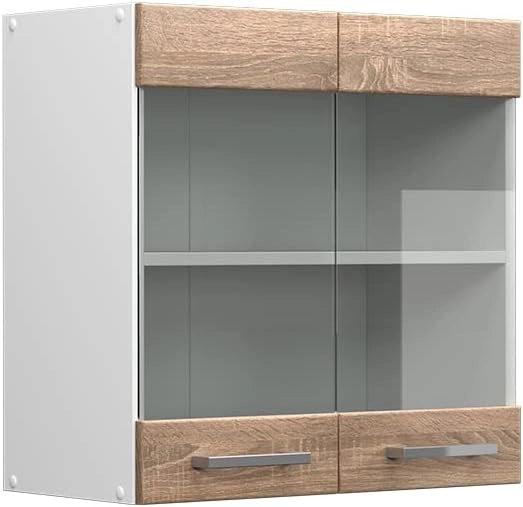 Mobile da cucina in vetro R-Line, Sonoma, 60 cm, per la libera combinazione all'interno di sistemi cucina modulari