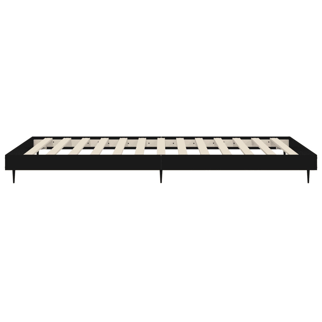Giroletto-Struttura Letto Nero 90x200 cm in Legno Multistrato 837456