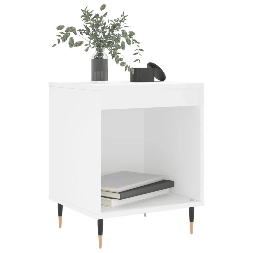 Comodini 2pz-Set di 2 Tavolino da notte Bianchi 40x35x50 cm in Legno Multistrato 920683
