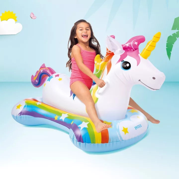 UNICORNO GONFIABILE CAVALCABILE +3 ANNI  cm.163x86h.  peso kg.1,54 (57552)    INTEX