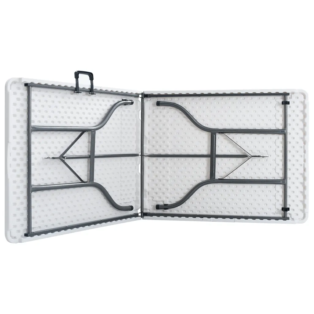 Tavolo da Giardino Pieghevole Bianco 180x72x72 cm in HDPE 48829