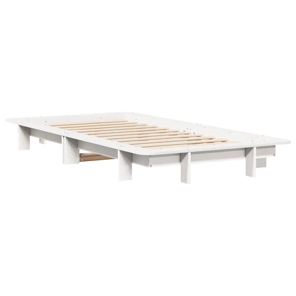 Letto senza Materasso Bianco 90x190 cm in Legno Massello Pino 850681