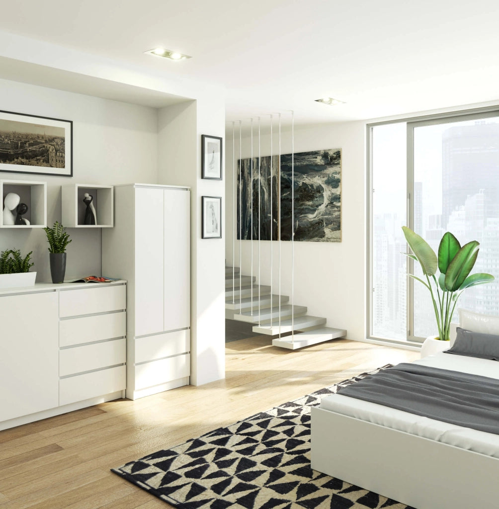 Armadio AKORD S60 Bianca 60 cm 2 ante 2 cassetti 60x51x180 cm