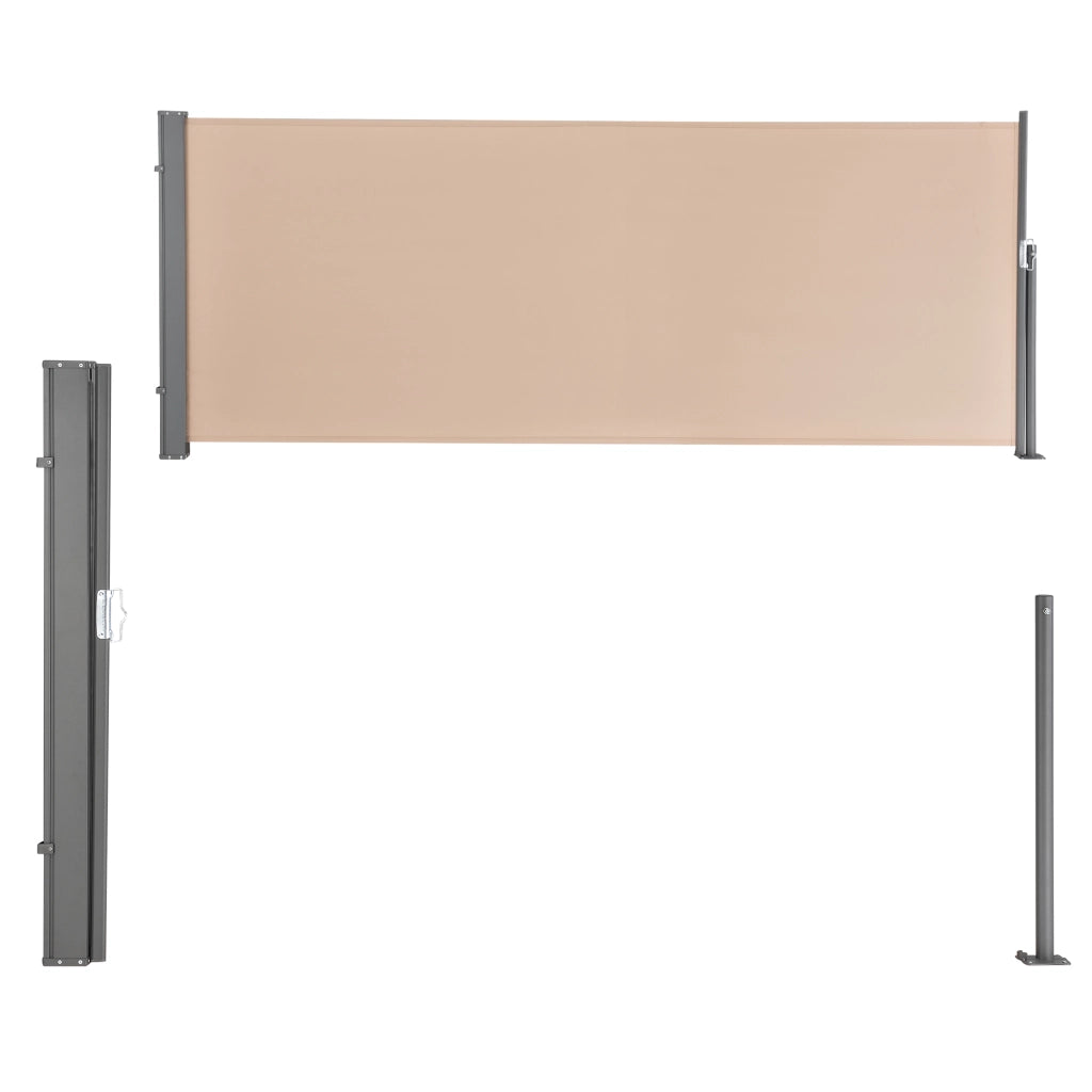 Paravento Estraibile Mulhacén Schermo Solare Verticale per Ringhiera Barriera Privacy 120x300 cm color Sabbia pro.tec
