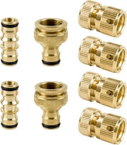 Kit di connessione rapida per tubi di rame per giardino da 8 pezzi con connettore per pompa - Adatto per uso esterno per irrigazione e lavaggio della zona verde
