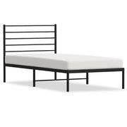 Letto singolo | Letto per adulti | Giroletto con Testiera in Metallo Nero 75x190 cm
