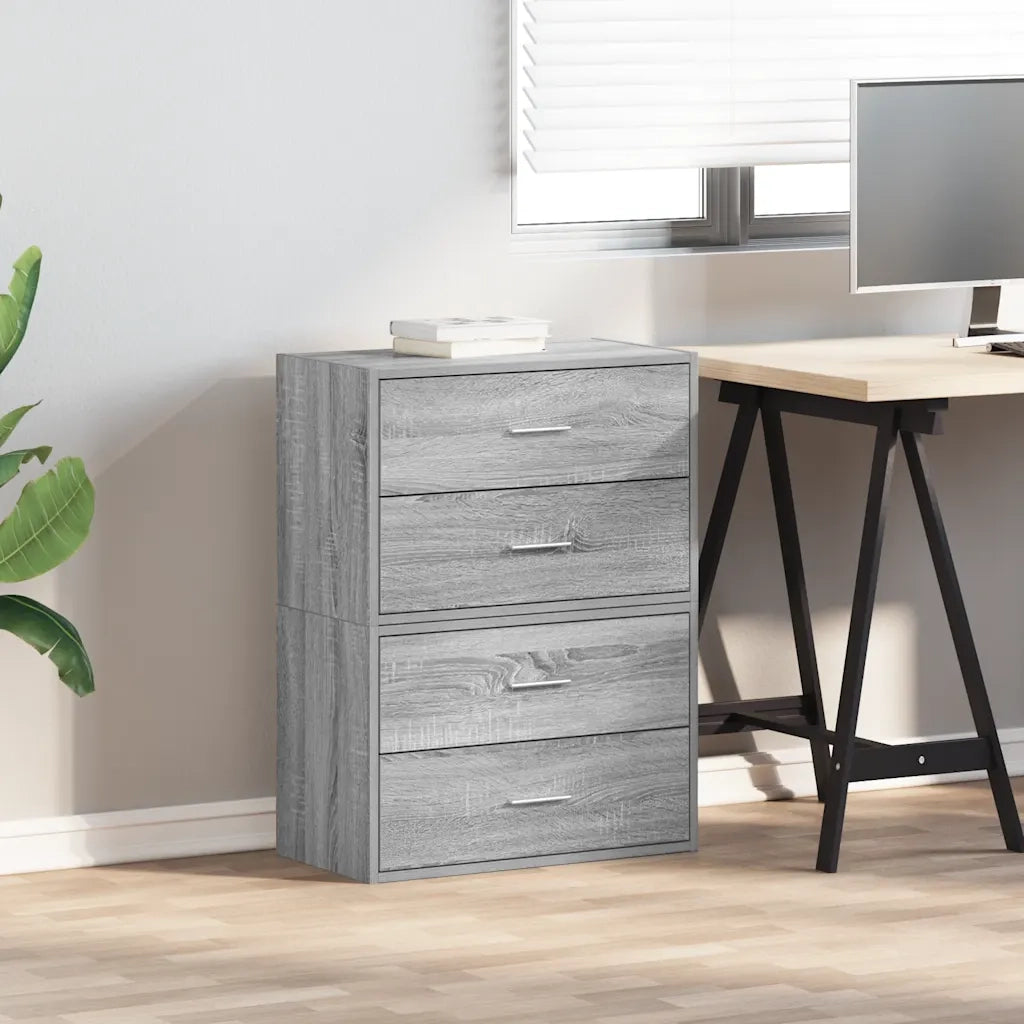 Armadi con 2 Cassetti 2 pz Grigio Sonoma 60x31x40 cm Truciolato 858832