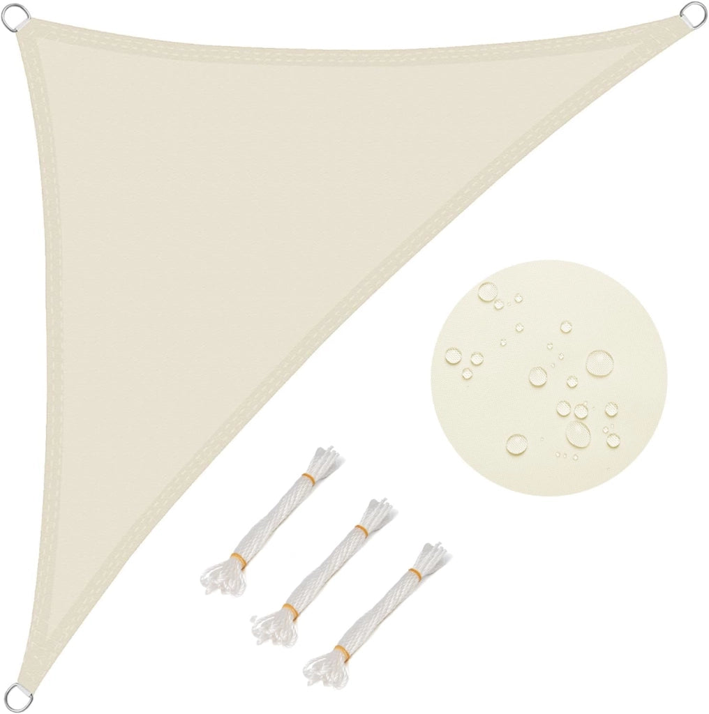 Vela ombreggiante 5x5x7m in PES 160 g/m² Idrorepellente Tenda a Vela Parasole Triangolare Protezione Solare Respirante Anti UV Giardino Esterni Grigio