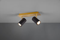 Plafoniera da Interno Attacco GU10 in Metallo Nero e oro