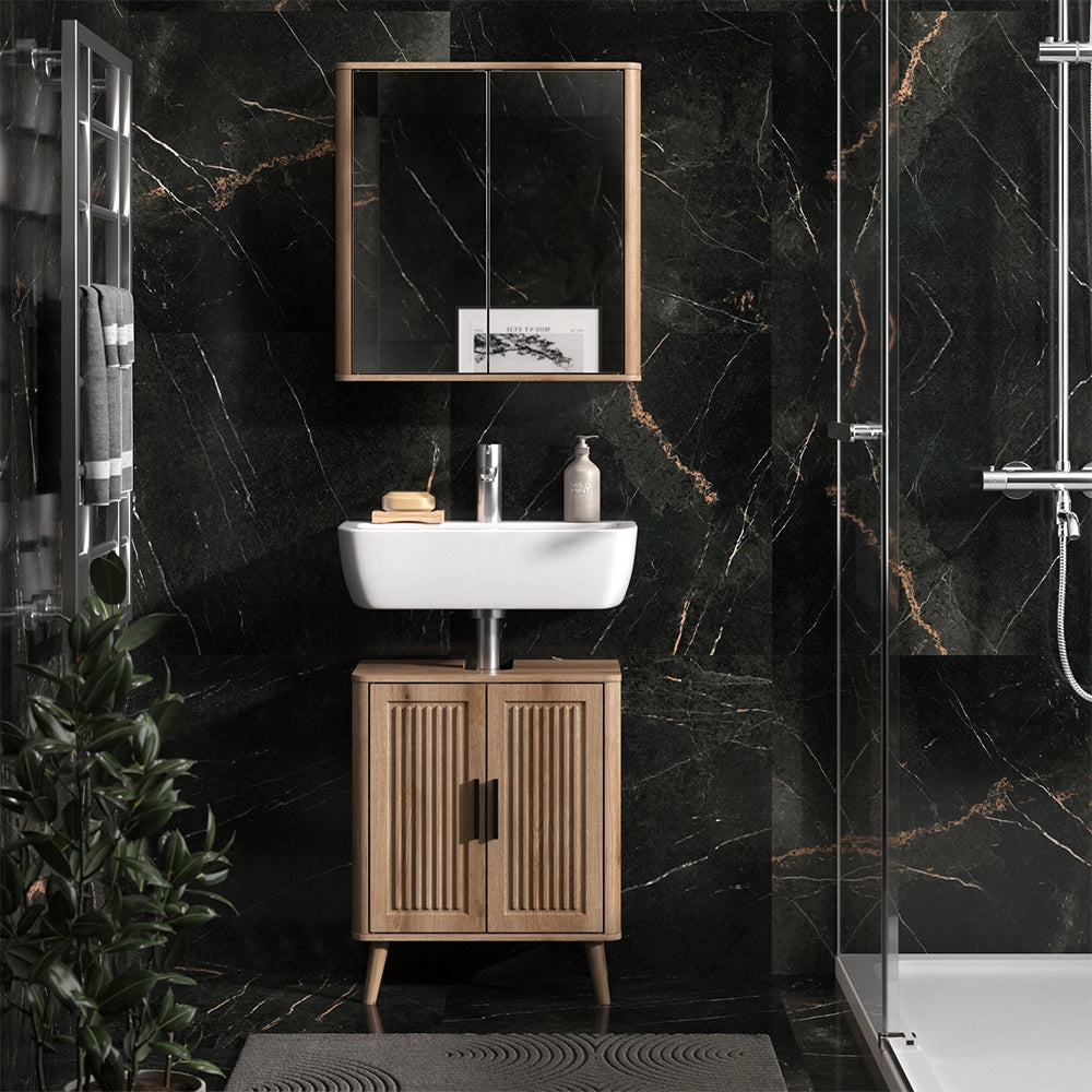Set mobili bagno Skara Rovere 2 parti Vicco