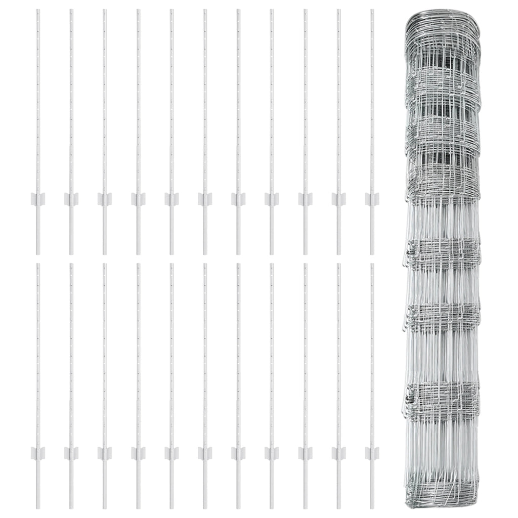 Posti di Recinzione  22 pz U-Channel 100 cm Acciaio Zincato
