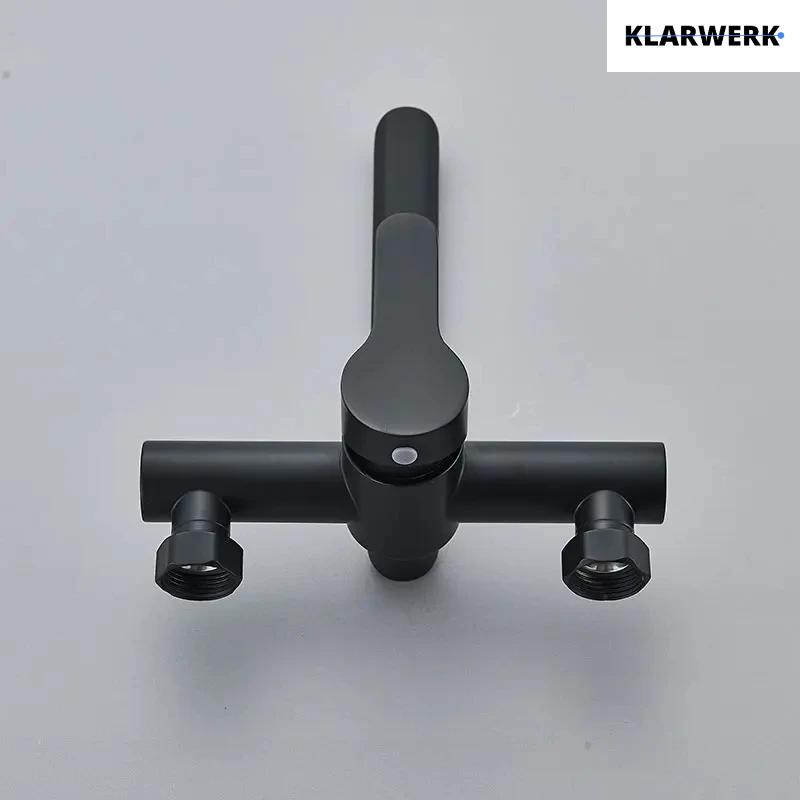 MAX | rubinetto miscelatore catering a parete nero | rubinetto cucina professionale in acciaio inox lungo e piatto | ristorante a parete bocca dritta