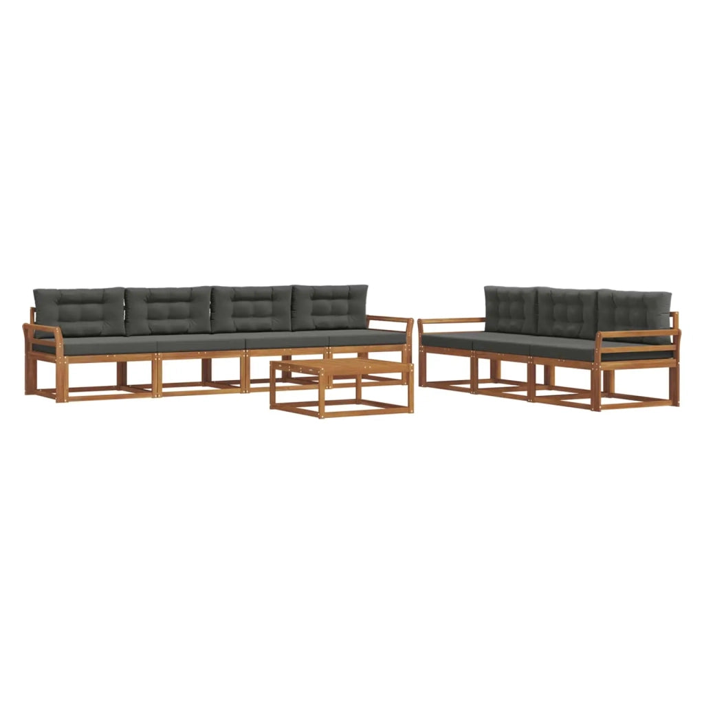 Set di divani da esterno con cuscino 8 pcs Naturale e Antracite 3367300