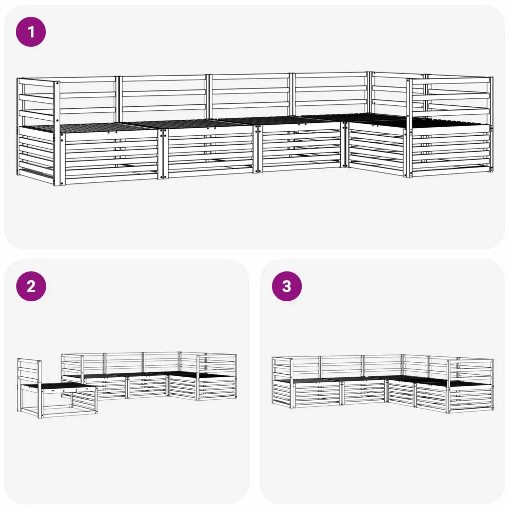 Set di divani da esterno 5 pcs Naturale
