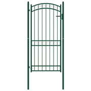 Cancello per Recinzione ad Arco in Acciaio 100x136 cm Verde 146367