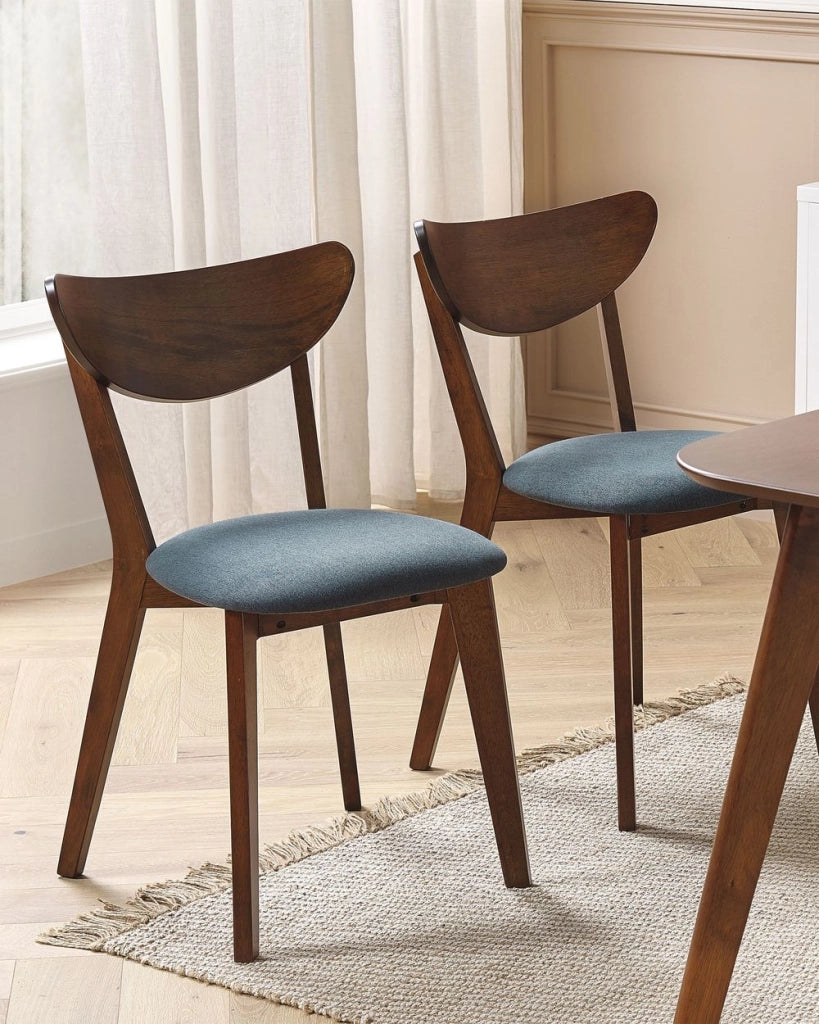Set di 2 sedie da pranzo in legno scuro con decorativo design moderno e tradizionale