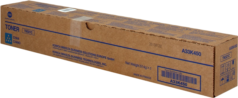 ORIGINAL Konica Minolta toner ciano A33K450 TN321C ~25000 Seiten