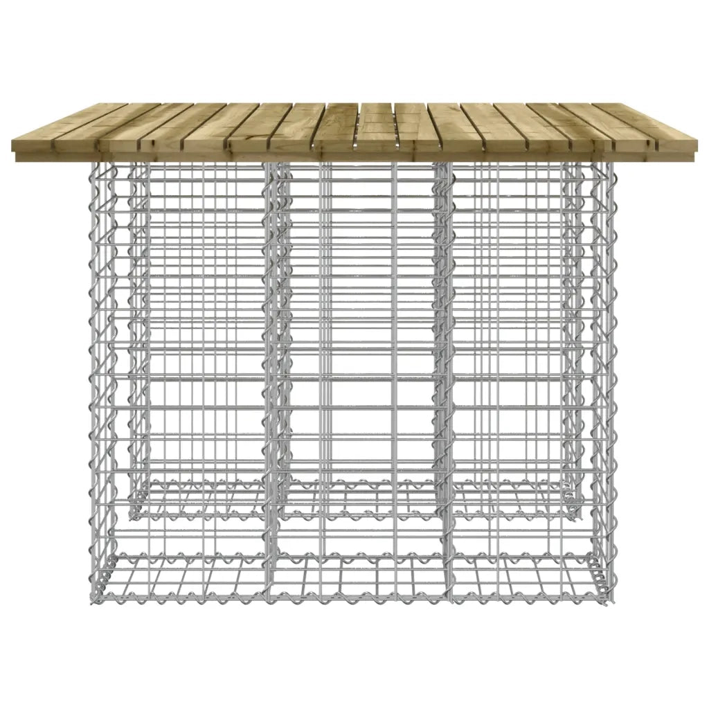 Tavolo da giardino in gabbione design 100x102x72 cm in legno di pino impregnato 834373