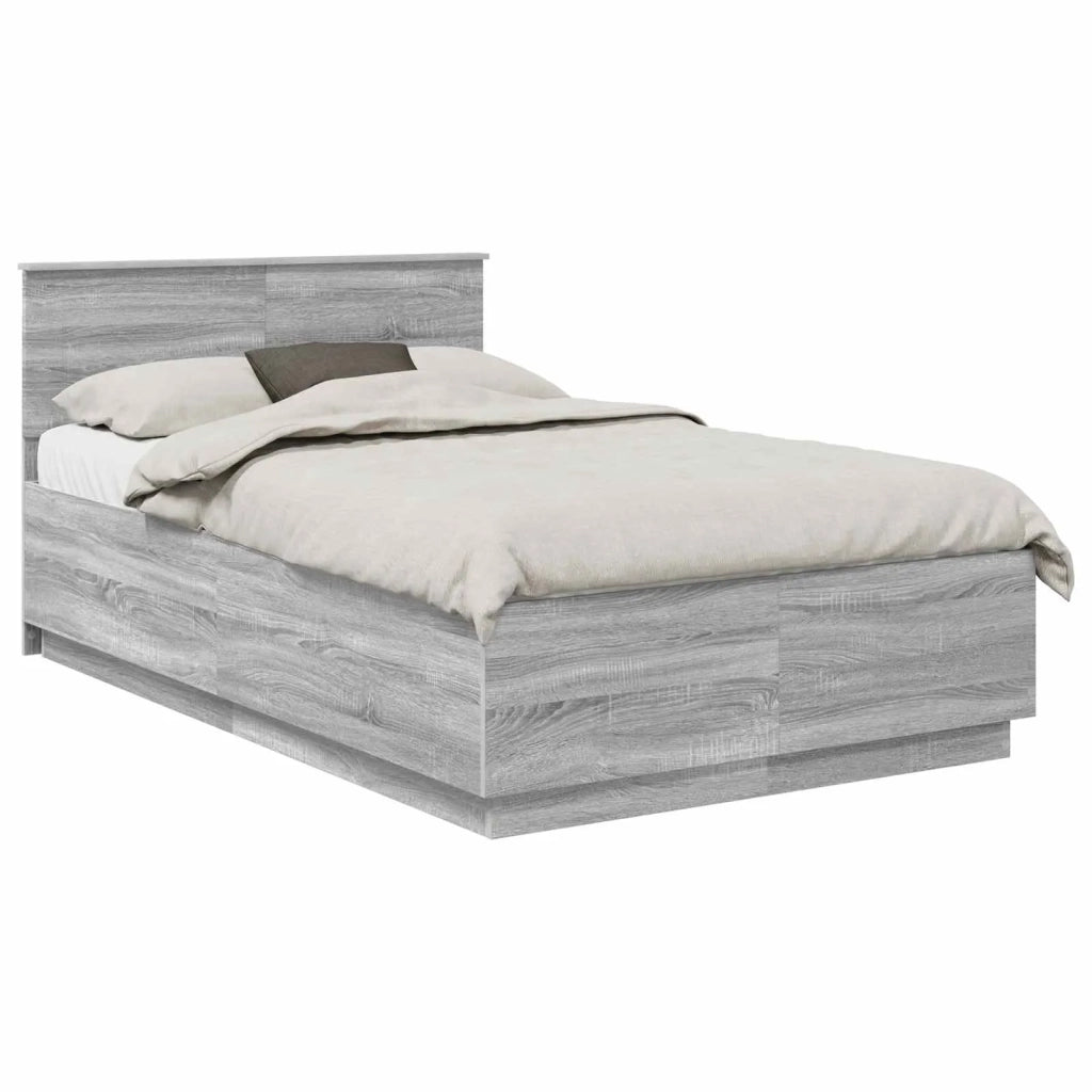 Struttura del letto con testiera Grigio Sonoma 135 x 190 cm 3408178