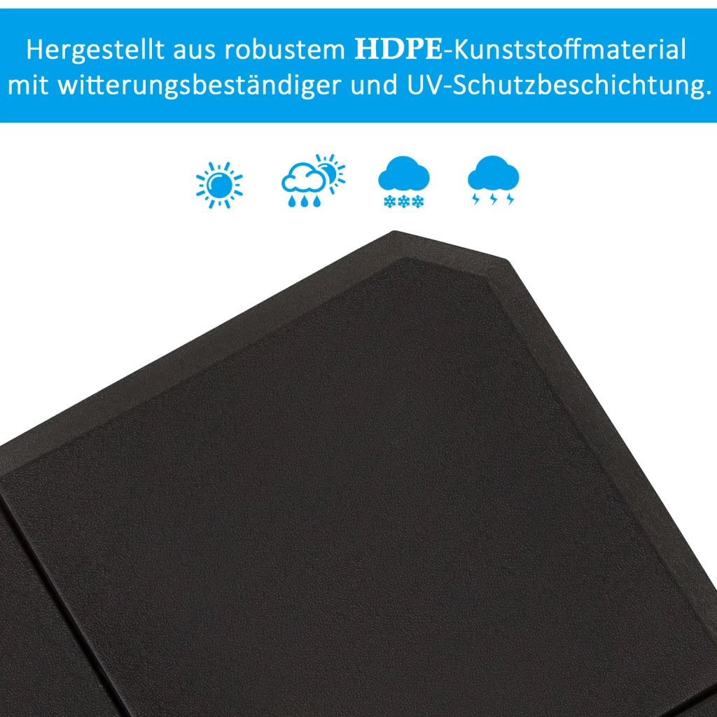 Peso per ombrellone 4 pezzi ¨C zephmum ¨C HDPE, nero, 100x100x9,5 cm