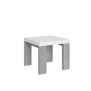 Tavolo Allungabile 90/246x90x77 cm Roxell Mix piano Bianco Frassino - gambe Cemento