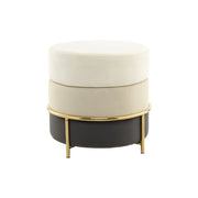 Pouf di design Matilda in velluto crema