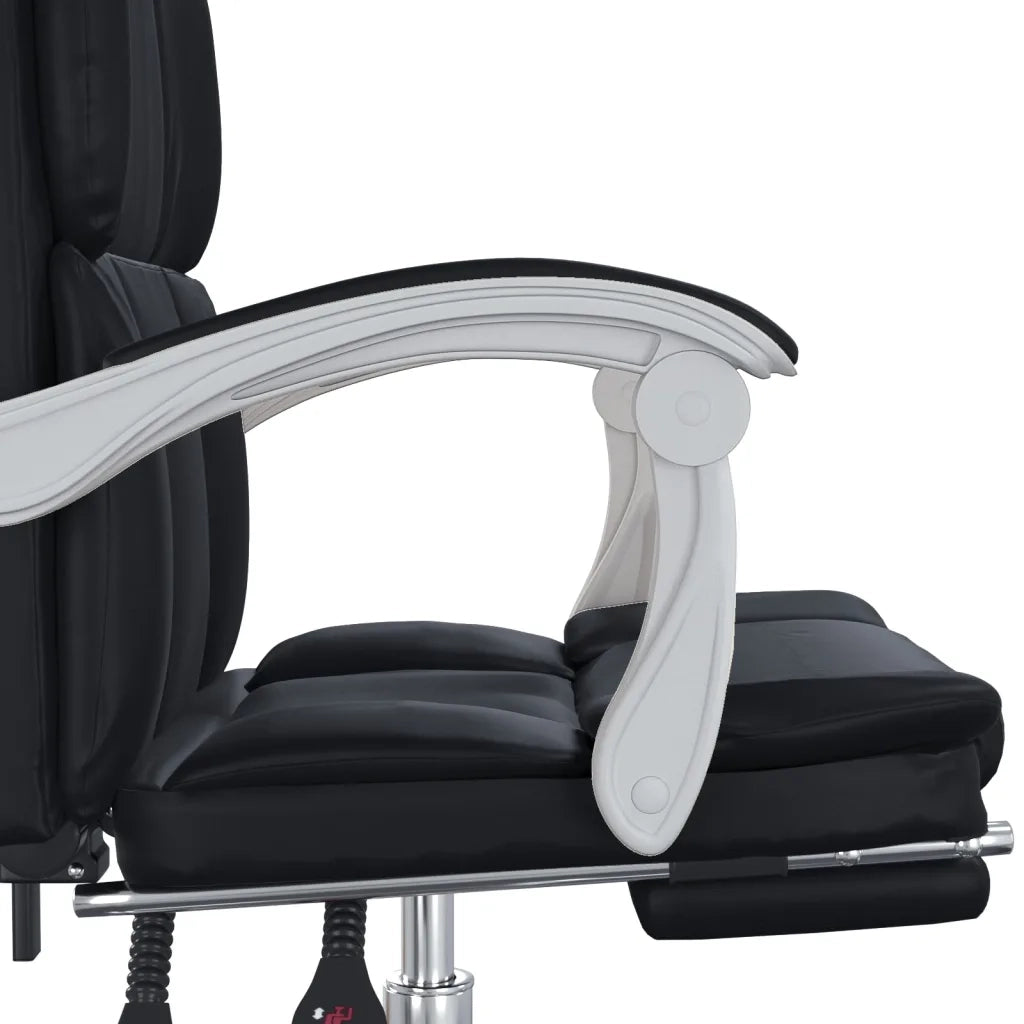 Poltrona | Sedia Relax da Ufficio Reclinabile Nera in Similpelle