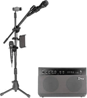 Impianto Karaoke Professionale a 100 Watt con Bluetooth e Sistema PA con Due Microfoni Karaoke per Adulti