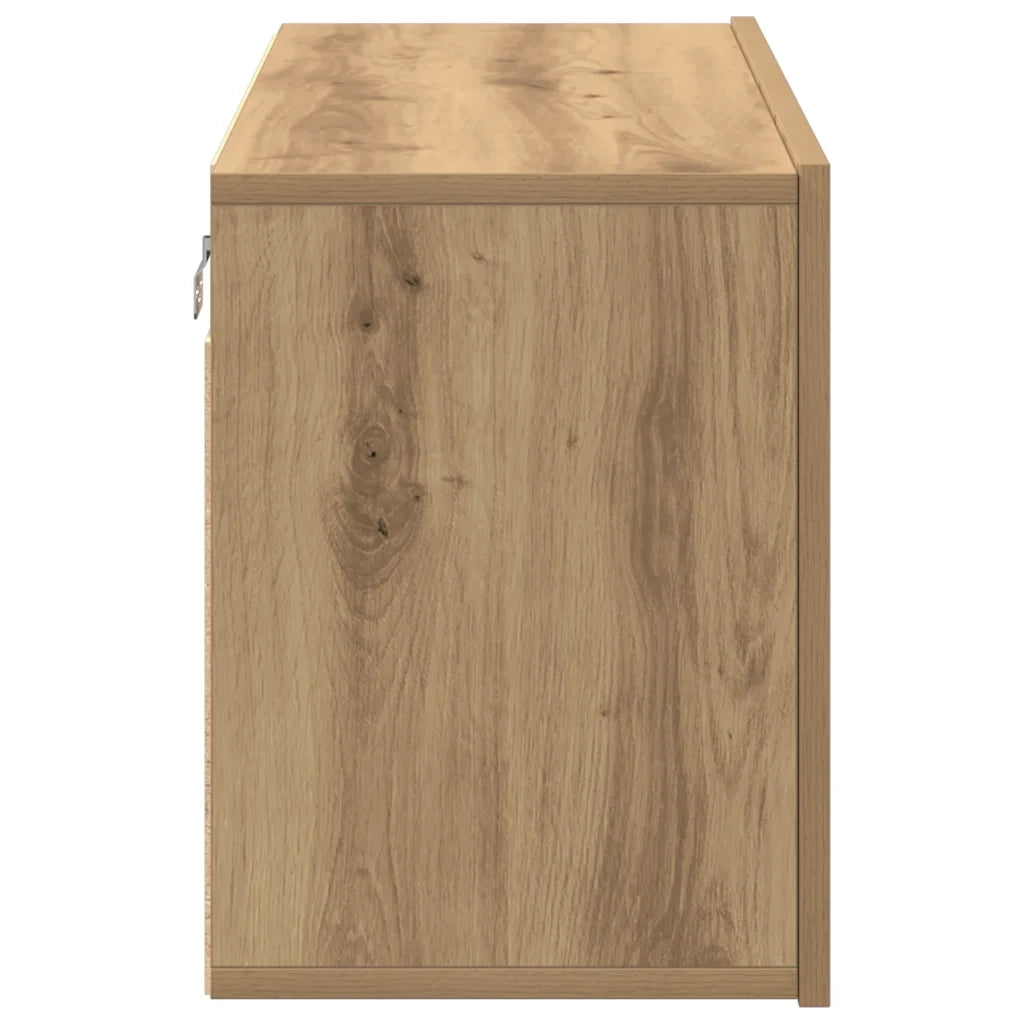Mobile TV a Parete Rovere Artigianale 80x30x41 cm