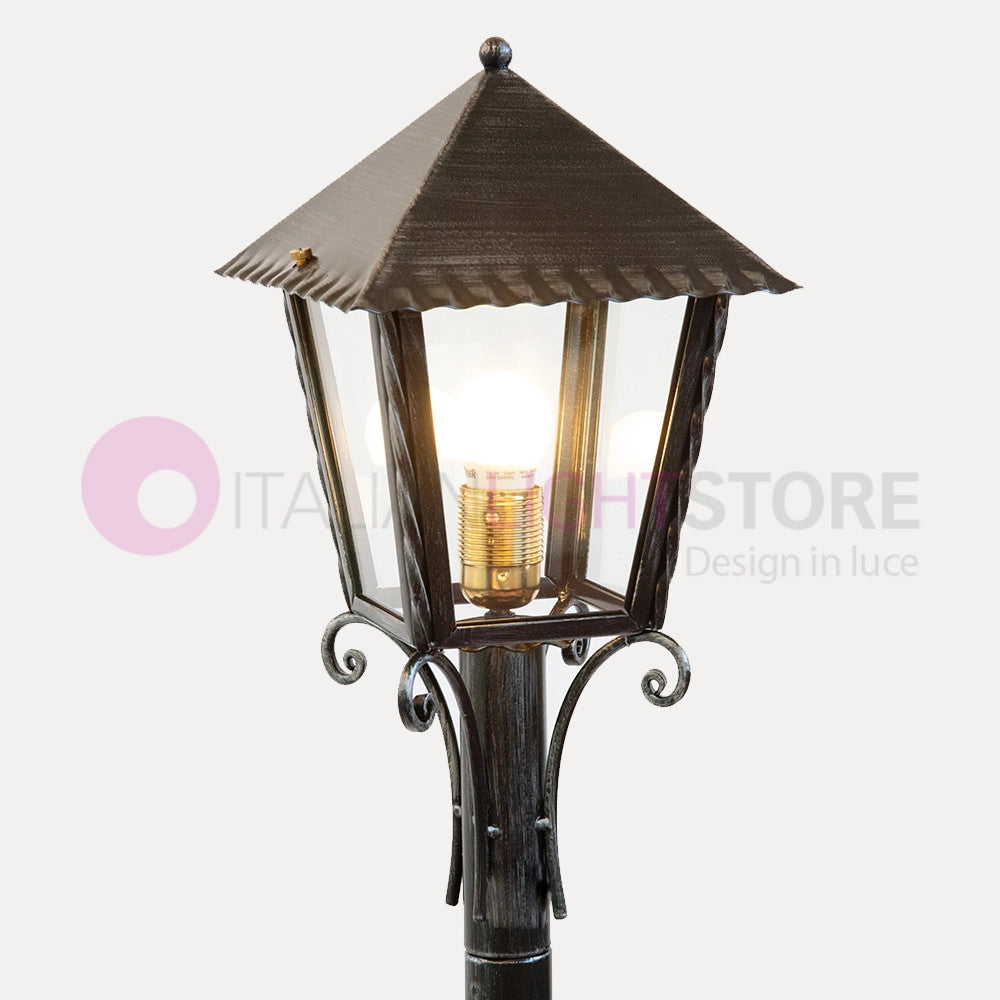 HEIDI Lampioncino con Lanterna Ferro Battuto Design Rustico