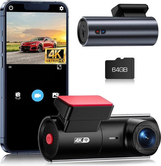 Cattura 4K - Sicurezza in caso di Collisione - Sensore G per la Vigilanza del Parcheggio - Con codice QR per l'App