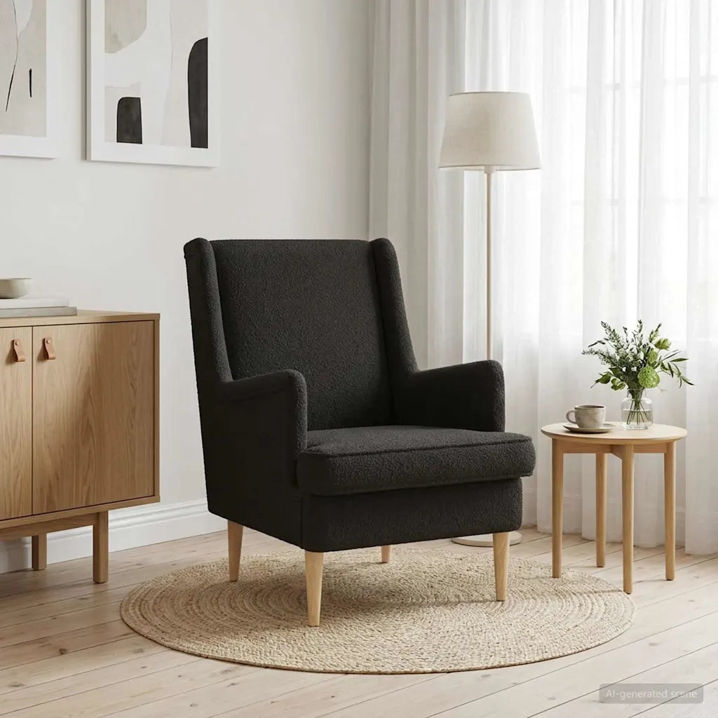 Divano Sedia-Poltrona-Poltroncina Nero Tessuto 987930